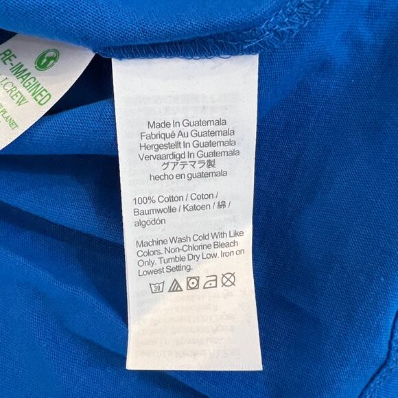 NWT J. Crew Men's Lustrous Royal Blue Washed Jersey Crewneck Tee - Picture 9 of 11